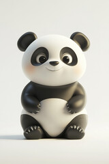 Naklejka premium 3d cute cartoon panda