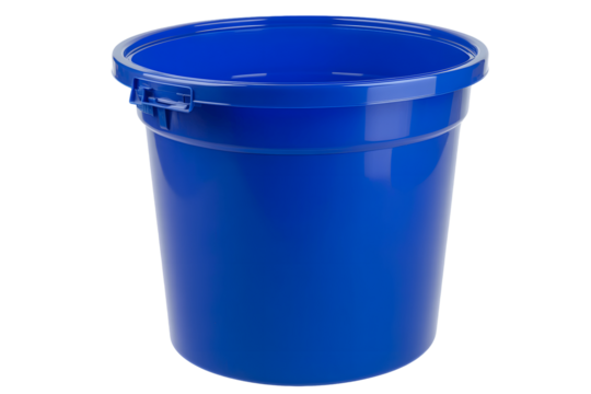 Create Blue Plastic Container with Transparent Background