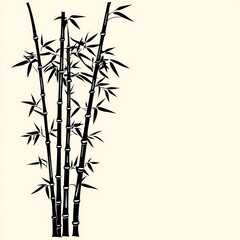 Naklejka premium Black and white bamboo graphic design, nature