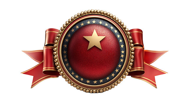 Premium gold award badge design isolated on transparent or white background, ideal for certificates, logos, and achievements. - Powered by Adobe