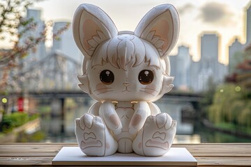 Yumi Fluffy Cartoon Character Cut Out On A White Background