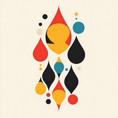 Fototapeta premium Abstract shapes, colorful drips, design, modern art