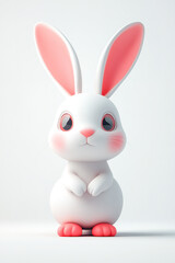 3d cute cartoon rabbit