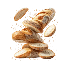 falling Baguette with sesame seed png