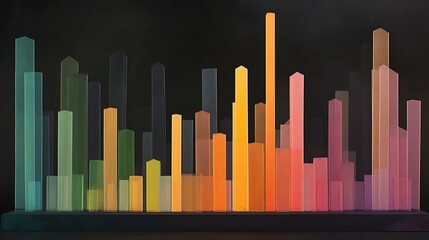 Obraz premium Vertical bar graph comparing commission rates, with separate sections for premium and standard plans