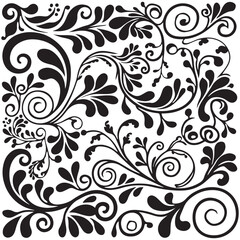 black floral decorative elements charcoal doodle scribbles including scrolls flourishes and swirls perfect for wedding invitations scrapbooking crafts vintage designs