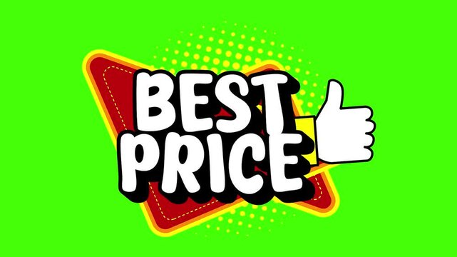 Best price label animation, Best price icon vector animation on green screen, Best price rectangle stamp and circle label sticker promotion marketing sale product. Animation icon best price