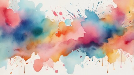 Fototapeta premium A bright watercolor background featuring a mix of colors, perfect for creative projects, branding or digital artwork.