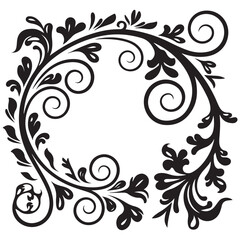 black floral decorative elements charcoal doodle scribbles including scrolls flourishes and swirls perfect for wedding invitations scrapbooking crafts vintage designs