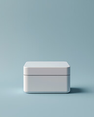 Minimalist White Box on Solid Background