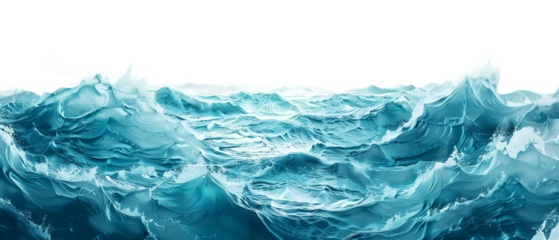 Realistic illustration of crashing ocean waves in vibrant blue tones