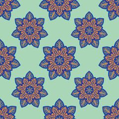 colorful floral ethnic motif seamless pattern for wallpaper and tile