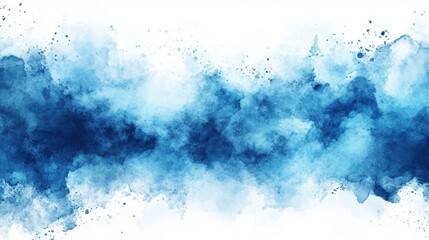 Obraz premium Abstract Blue Watercolor Background with Soft White Clouds for Creative and Artistic Designs, Perfect for Blogs and Websites