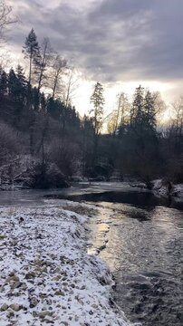 A frosty winter hike to Tomasovsky view, a stunning rock formation offering breathtaking vistas in Slovensky Raj National Park, Slovakia