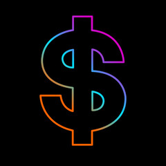 Symbol dollar. Usd currency symbol. Vector illustration