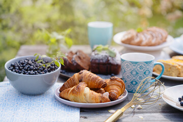 sweet breakfast in sunlight garden