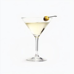 An elegant and timeless Martini cocktail with gin or vodka, dry vermouth, and olive garnish