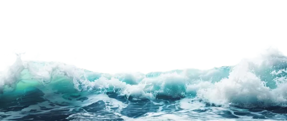 Fototapete Turbulent ocean waves with white foam and flowing motion © nikolettamuhari