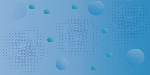 circle halftone dots background with blue gradient balls
