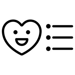 Fototapeta premium 웃는 하트 이모티콘과 체크 리스트 아이콘