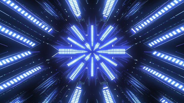 binary code pattern with a blue neon glow Binary Numbers 