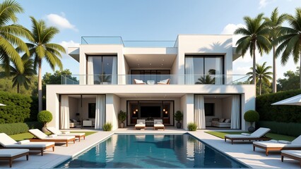 Luxury Modern Villa Resort Illustration