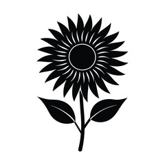 silhouette of a sunflower vector artwork