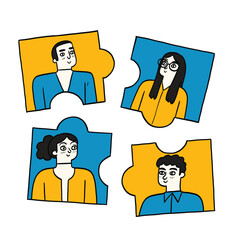 Jigsaw puzzle, employee or people shape, people management concept,