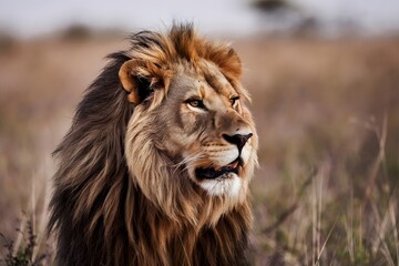 male lion in the wild