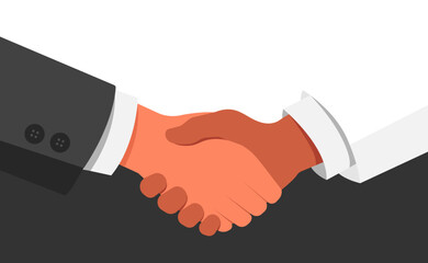 Business handshake. Handshake of business partners. Flat design. Vector illustration.	
