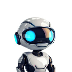 Robot artificial intelligence globe isolated on transparent background