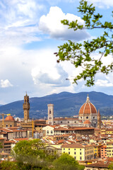 Fototapeta premium Florence. Panoramic view of the city from above. Travel to italy