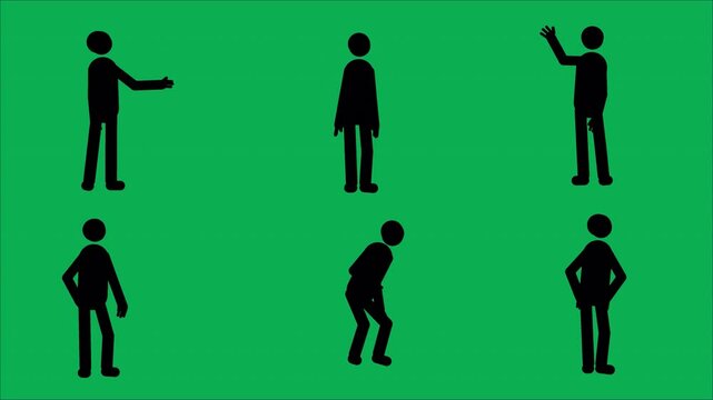 A vibrant set of animated pictograms on a green background, designed in 4K resolution. Perfect for business presentations, explainer videos,creative digital content and eye-catching visual
