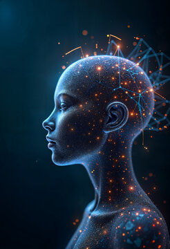 Abstract digital art representing the concept of artificial intelligence