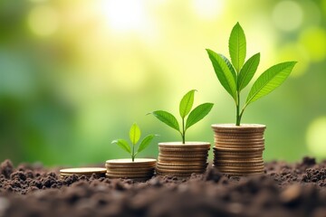 Growing Money with Green Plants: Symbolizing Financial Growth, Investment, Sustainability, and Prosperity through Nature-inspired Concepts