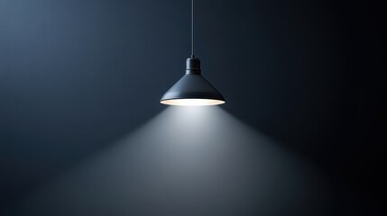 Modern Minimalist Pendant Light Casting Soft Glow on Dark Background in Contemporary Interior Design