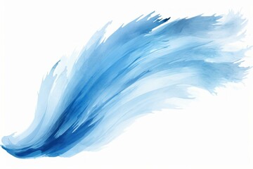 Blue watercolor splash creating a sense of dynamic movement and energy on a white background