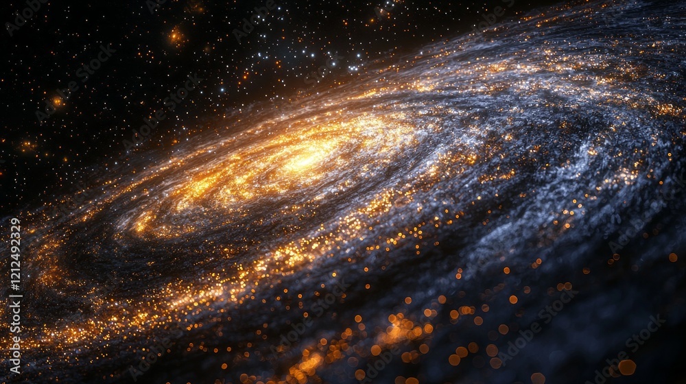 Aufkleber an enchanting spectacle unfolds as swirling cosmic energy lights up the vastness of space. stellar f