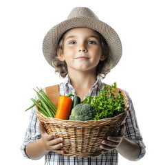 Harvesting fresh vegetables home garden photography bright background close-up healthy eating concept