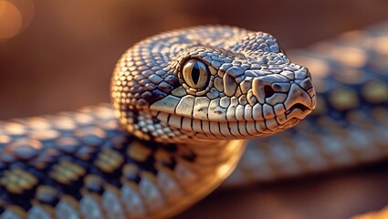 Obraz premium Close up of a python