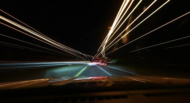 High-speed night driving timelapses: Capture the dynamic interplay of light and shadow as vehicles glide through urban and rural landscapes.