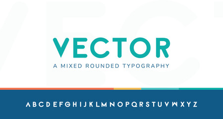 Modern rounded font lowercase alphabet. Rounded angles letter set simple playful fashion school children style type. Love base font.  minimalist clean digital typography