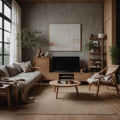 Japandi Style: A harmonious blend of Scandinavian and Japanese design featuring natural wood tones and simplicity.