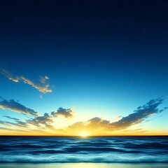 Fototapeta premium Vibrant sunset over calm ocean.