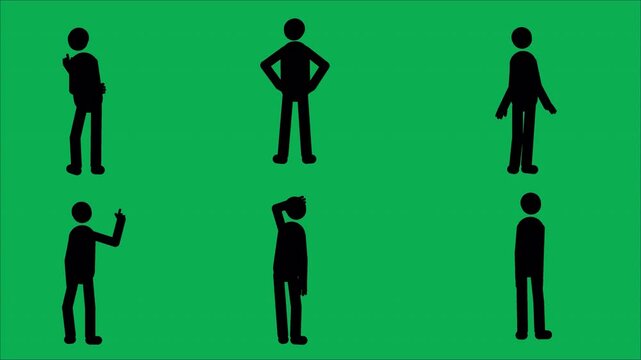 A vibrant set of animated pictograms on a green background, designed in 4K resolution. Perfect for business presentations, explainer videos,creative digital content and eye-catching visual