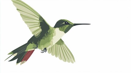 Fototapeta premium Vibrant Green Hummingbird Wildlife Photography for Nature Enthusiasts