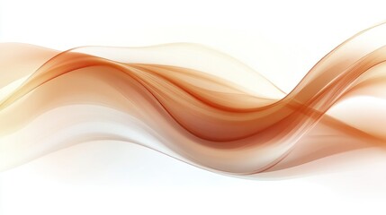 Fototapeta premium Abstract orange waves flowing on white background, design element