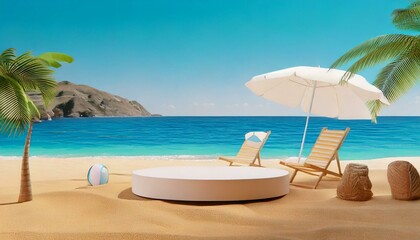 Obraz premium 3d render of Abstract minimal display podium for showing products or cosmetic presentation