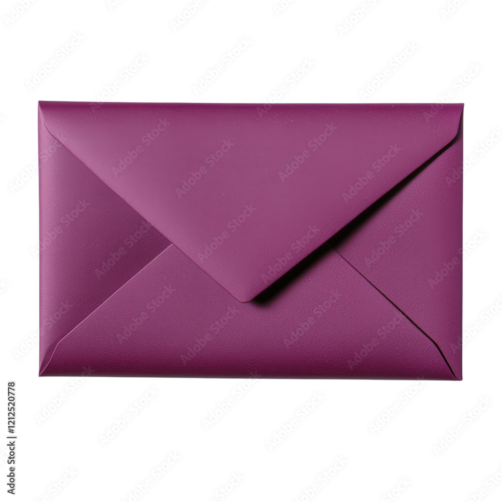 Wall mural purple envelope on a black background showcasing a simple yet elegant design for various uses isolat