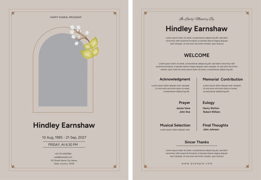 Funeral Programs Template
